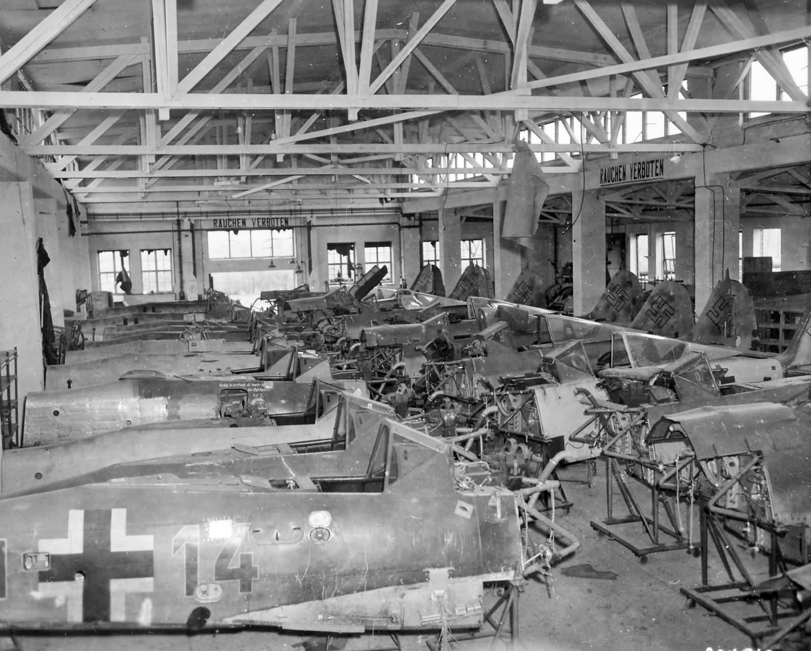 Focke Wulf Fw 190 Fuselage Assemblies at Kolleda Germany 1945