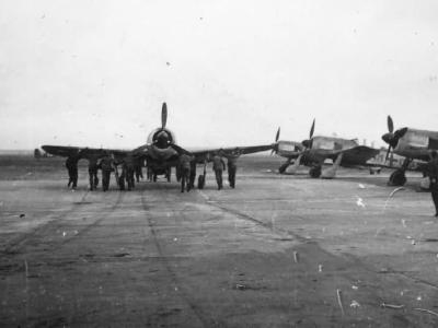 Focke Wulf Fw 190 fighters on Airfield