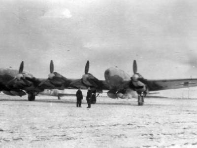 German transport plane He 111Z with Stammkennzeichen marking DG+DX
