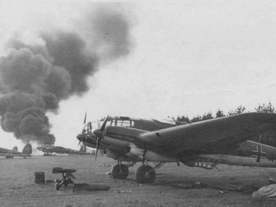 Heinkel He 111 code 1H+AN of the KG 26, Gabbert Saatzig Pommern 1939