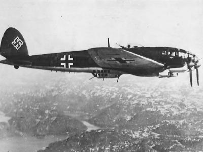 Heinkel He 111 of KG 26 in flight over Norway during World War II