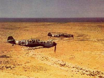 Messerschmitt bf 109e 7 trop color JG27 over desert