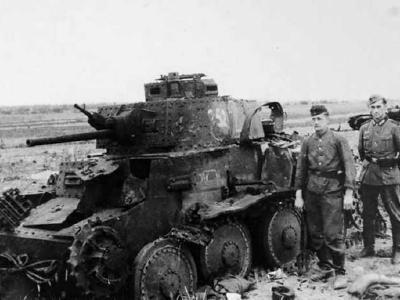 knocked out Panzer 38(t)