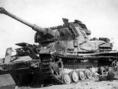 Destroyed Panzer IV Ausf F2 Benghazi Libya 1942
