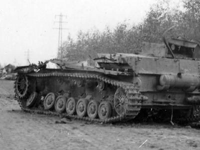 KO German Panzer IV ausf H Liege Belgium 1944