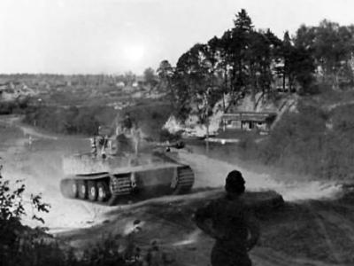 Tiger tank of the schwere panzer abteilung 502, tank number 21