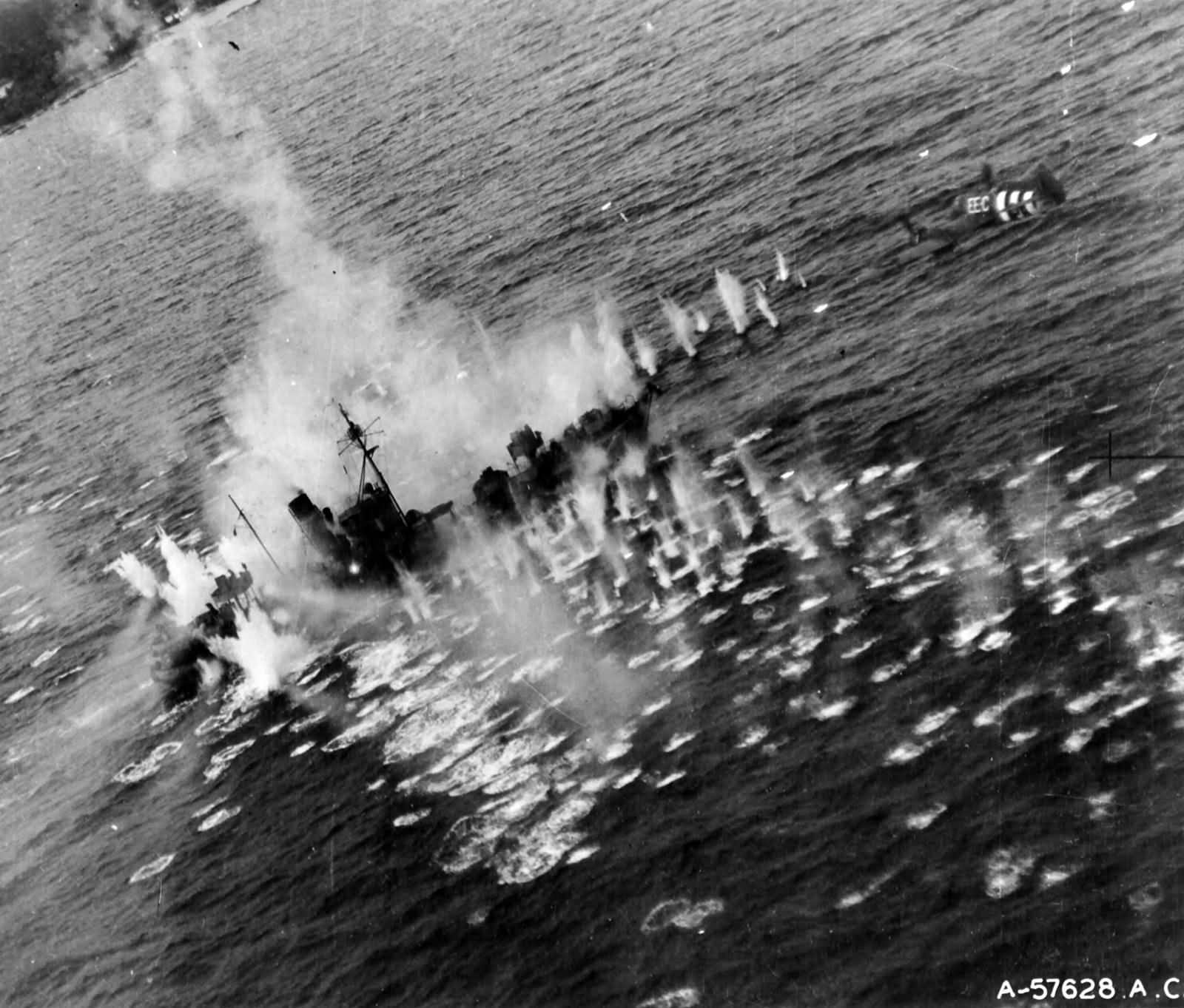 Beaufighter attacking German ship North Sea