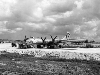 6th bomb group B-29 Superfortress Dearly Beloved on Okinawa August 1945