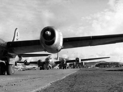 B-29 from 497th Bomb Group READY FOR TAKE OFF MARIANAS December 1944