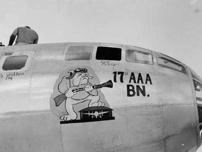 Boeing B-29 Superfortress Nose Art 17th Aaa Bn. Bull Dog