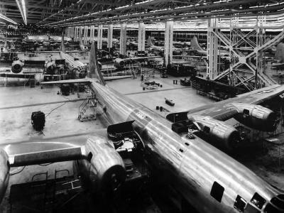 Boeing B-29 Superfortress on assembly line at Wichita Plant 1944
