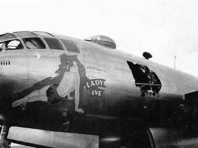 Flak Damaged B-29 Superfortress 42-65211 from 498 BG, 875 BS