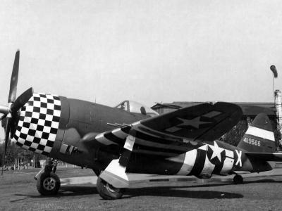P-47D Thunderbolt „Bubbletop” named „Iron Ass/No Guts-No Glory”, serial 44-19566 of the 82nd FS, 78th FG MX-X – August 1944 Duxford