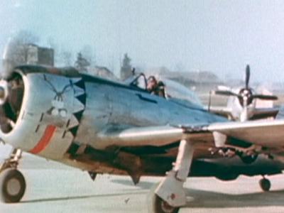 P-47D Thunderbolt Bubbletop of the 365th Fighter Group 1945 color photo