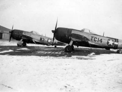 P-47D Thunderbolts „Bubbletop” at Neubiburg Germany 1945