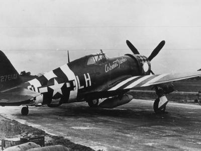 P-47 Thunderbolt 42-76141 „Arkansas Traveller” of the 350th Fighter Squadron, 353rd Fighter Group. Pilot Danny Newhart