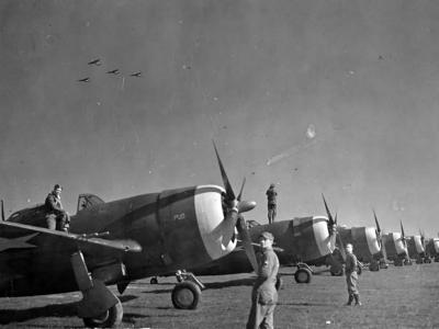 P-47 Thunderbolts of the 56th Fighter Group at Kings Cliffe, 26 March 1943