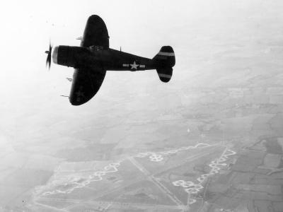 P-47 Thunderbolt of the 78th Fighter Group in flight – 1943