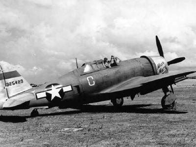 P-47 Thunderbolt Razorback 43-25429 of the 19th FS, 318th Fighter Group. „Miss Mary Lou” nose art