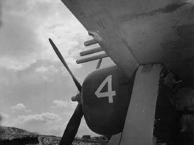 View of machine muns and landing gear of P-47 Thunderbolt