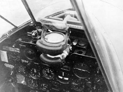 cockpit and gunsight of a P-47 Thunderbolt 1943