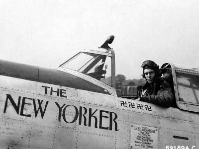 Lt Bayard C. Auchincloss in the cockpit P-47D