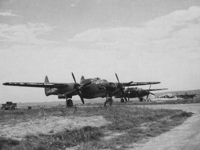 P-61A Black Widow 42-5560 The Creep of the 425th Night Fighter Squadron and 42-5585 Plenty Peed Off Patootie III ETO
