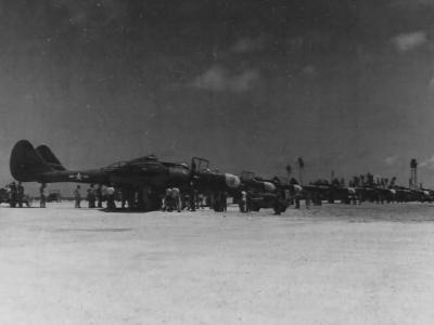 P-61 A Black Widow of the 6th NFS stop over at Kwajalein en route to Saipan 2