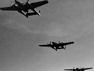P-61 Black Widow of the 548th Night Fighter Squadron in flight