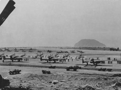 P-61 Black Widows and P-51 Mustangs of the 47th FS 15th FG on Iwo Jima