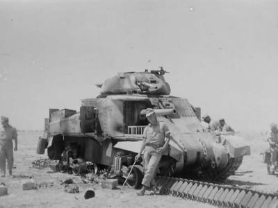Knocked Out M3 Lee Grant Tank North Africa