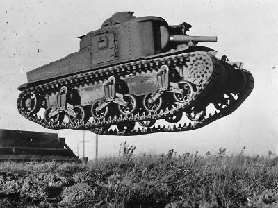 M3 Lee Tank Goes Airborne on Obstacle Course