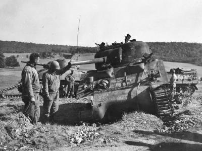 3rd Infantry Division, 756th Tank Bn M4 Sherman Knocked Out Vesovi France