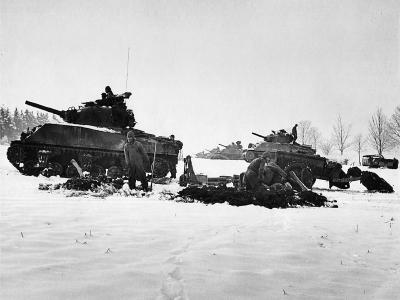 Battle Of The Bulge US Third Army M4 tanks 1945