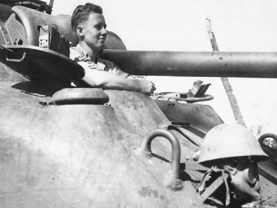 Driver Peer from Turrett of M4 Sherman Tank on Cape Gloucester Pacific