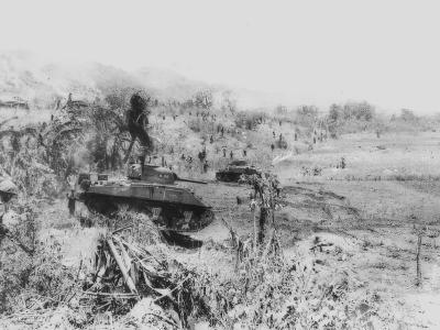 M4A2 Sherman 4th Marine Tank Battalion In combat on Saipan 1944