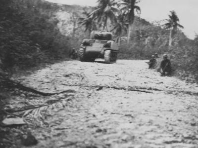 M4A2 Sherman Tank and Marines