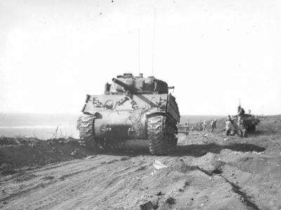 M4A3 Sherman tank of the 5th tank battalion Marines Iwo Jima