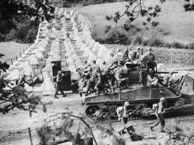 M4 Sherman Dozer and 39th Infantry Brigade Crossing Siegfried Line at Roetgen, September 15, 1944
