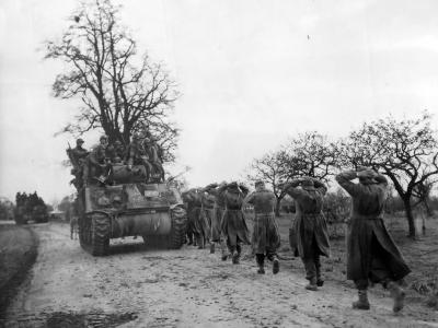 M4 Sherman and German POW Taken In Geilenkirchen Battle November 1944