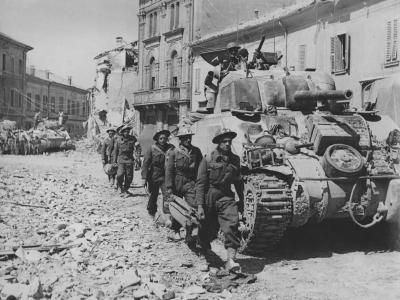 M4 Sherman and Stretcher Bearers of 8th Army Portomaggiore Italy 1945