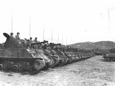 US Marine Corps M4 Sherman Tanks