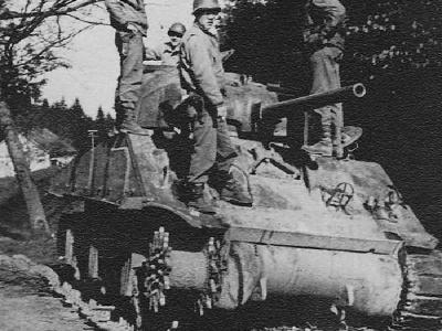 knocked out M4 Sherman Battle of France1944