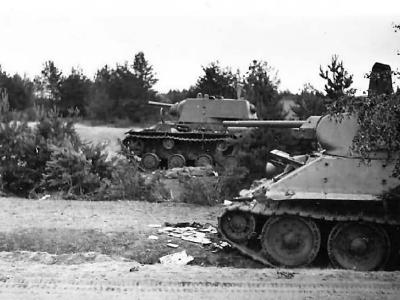 KV-1 and T-34 tanks