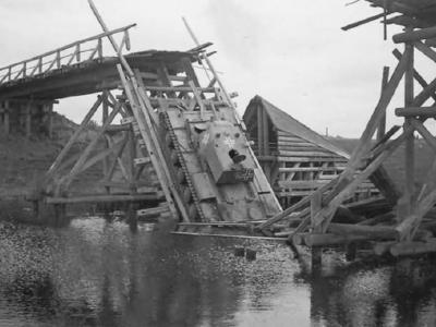 KV-1 tank and bridge