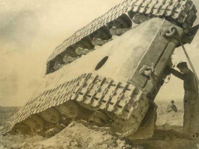 KV-1 tank upside down