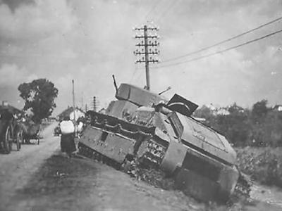 T-28 abandoned during the Operation Barbarossa, Lemberg (Lwow) 1941