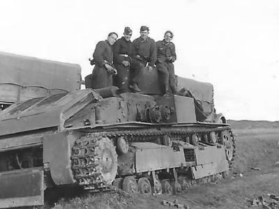 soviet tank T-28 abandoned by the Red Army in the summer of 1941