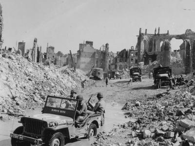298th Engineers Clear Rubble In Valognes France Normandy 1944