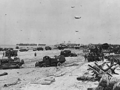 Beach organisation clearing vehicles British Sector D-Day Beach